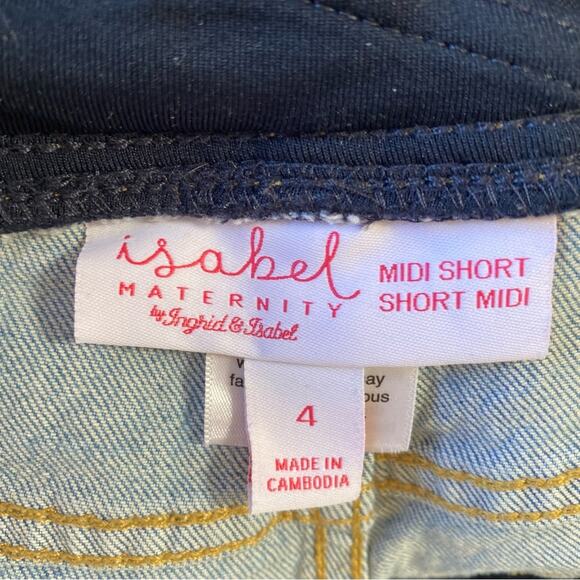 Isabel Maternity Light Wash Denim Shorts - Picture 6 of 6